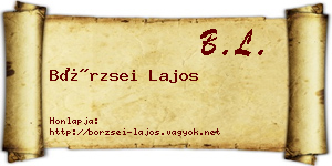 Börzsei Lajos névjegykártya